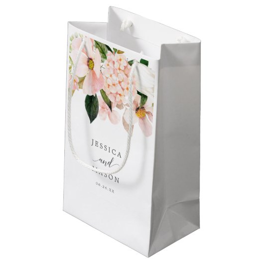 Petit Sac Cadeau Blush Hydrangea Hotel Mariage Gift Bag (Dos Angle)