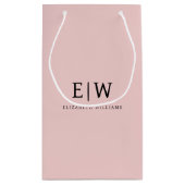 Petit Sac Cadeau Blush Rose Poussiéreux Moderne Écriture Féminine M (Dos)