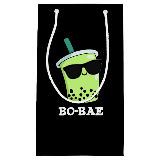 Petit Sac Cadeau Bo-bae Funny Boba Tea Pun Dark BG (Devant)