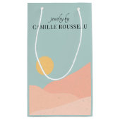 Petit Sac Cadeau Boho Desert Sunrise Mountains Abstrait (Dos)