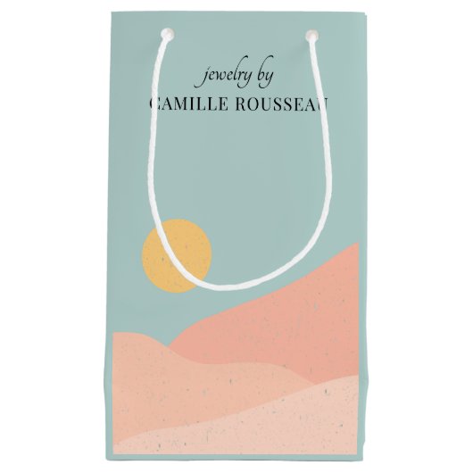Petit Sac Cadeau Boho Desert Sunrise Mountains Abstrait (Devant)