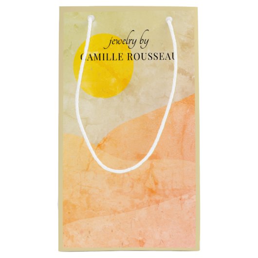 Petit Sac Cadeau Boho Desert Sunrise Mountains Abstrait Petit Cadea (Dos)