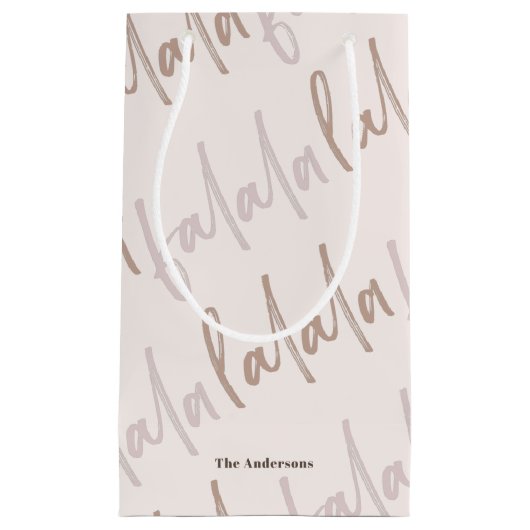 Petit Sac Cadeau Boho Falala Script rose et vacances Brown (Devant)