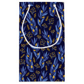 Petit Sac Cadeau Boho moderne bleu jaune Hanoukka Botanique personn (Dos)