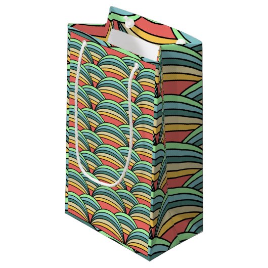 Petit Sac Cadeau Boho Rainbows (Devant Angle)