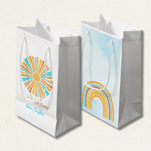 Petit Sac Cadeau Boho Soleil, Voici le Fils, Rétro Arc-en-Ciel
