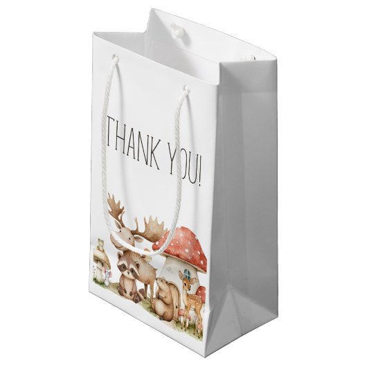 Petit Sac Cadeau Boho Woodland Animaux Baby shower Favoriser (Devant Angle)