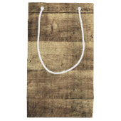 Petit Sac Cadeau Bois rustique Campagne Barres Mariage à la ferme F (Devant)