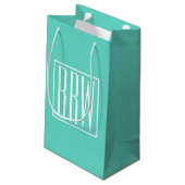 Petit Sac Cadeau Bold Modern | White on aqua (Dos Angle)