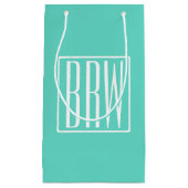 Petit Sac Cadeau Bold Modern | White on aqua (Devant)