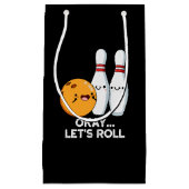 Petit Sac Cadeau Bon, Roulons Funny Bowling Pun Dark BG (Devant)