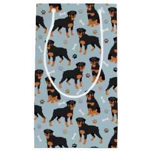 Petit Sac Cadeau Bones et pattes de chien Rottweiler