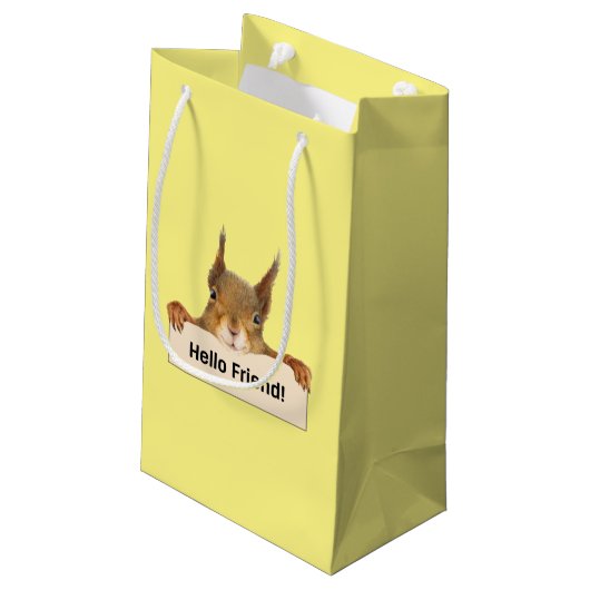 Petit Sac Cadeau Bonjour ami Funny Squirrel (Dos Angle)