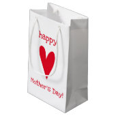 Petit Sac Cadeau Bonne fête des mères ! ! Coeur rouge (Dos Angle)