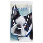 PETIT SAC CADEAU BOSTON NOIR ET BLANC TERRIER (Dos)