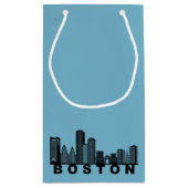 Petit Sac Cadeau Boston Skyline Silhouette  (Dos)