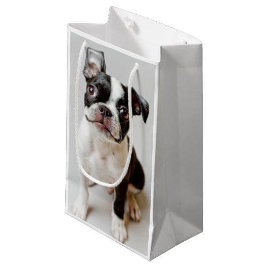Petit Sac Cadeau Boston Terrier (Devant Angle)