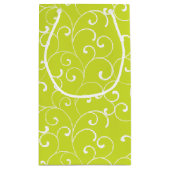 Petit Sac Cadeau Boucles Whimsical Modernes Lime Green (Dos)