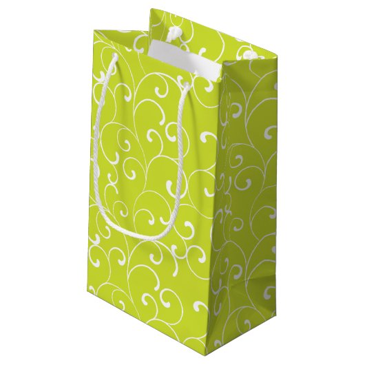 Petit Sac Cadeau Boucles Whimsical Modernes Lime Green (Dos Angle)