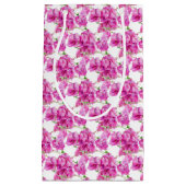 Petit Sac Cadeau Bougainvillea motif de fleurs roses (Devant)