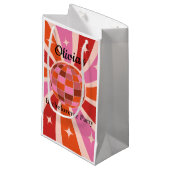 Petit Sac Cadeau Boule Disco Retro Personnalisée Bachelorette (Devant Angle)