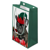 Petit Sac Cadeau Bouledogue français de Noël (Devant Angle)