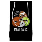 Petit Sac Cadeau Boules de viande amusant Nourriture Pun Dark BG (Devant)