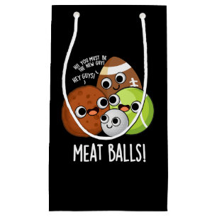 Petit Sac Cadeau Boules de viande amusant Nourriture Pun Dark BG