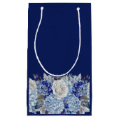 Petit Sac Cadeau Bouquet de fleurs bleu aquarelle-Mariage (Devant)