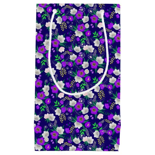 Petit Sac Cadeau Bouquet de fleurs de printemps rustique (Devant)