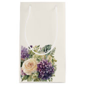 Petit Sac Cadeau Bouquet de fleurs violettes d'aquarelle Mariage (Devant)
