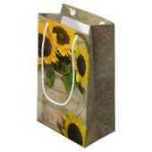 Petit Sac Cadeau Bouquet de tournesol (Devant Angle)