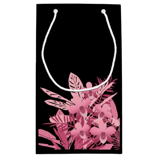 Petit Sac Cadeau Bouquet rose tropical (Dos)