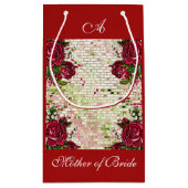 Petit Sac Cadeau Bourgogne Rouge Rustique Rose Élégant Pays (Dos)