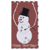 Petit Sac Cadeau Bowling Ball Snowman Noël (Dos)