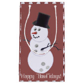 Petit Sac Cadeau Bowling Ball Snowman Noël (Devant)
