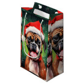 Petit Sac Cadeau Boxer allemand peinture de Noël (Devant Angle)