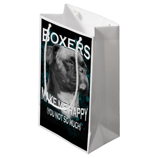 Petit Sac Cadeau Boxer Chien Amoureux des animaux Texte d'art (Devant Angle)