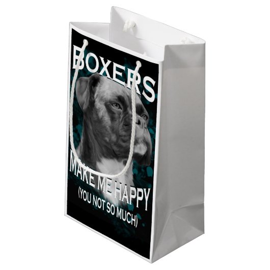 Petit Sac Cadeau Boxer Chien Amoureux des animaux Texte d'art (Dos Angle)