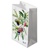 Petit Sac Cadeau Branche d'olive aquarelle (Devant Angle)