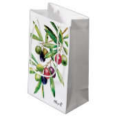 Petit Sac Cadeau Branche d'olive aquarelle (Dos Angle)