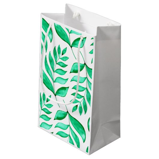 Petit Sac Cadeau Branches d'aquarelle simples - vert (Dos Angle)