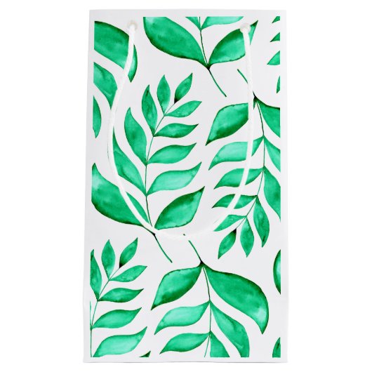 Petit Sac Cadeau Branches d'aquarelle simples - vert (Devant)