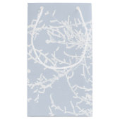 Petit Sac Cadeau Branches de neige bleu et blanc (Dos)