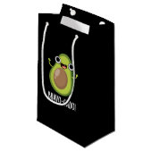 Petit Sac Cadeau Bravo-cado Funny Avocado Pun Dark BG (Devant Angle)