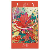 Petit Sac Cadeau Brick Orange Abstrait Art Garden Bush Monogram BAE (Dos)