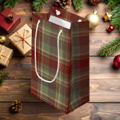 Petit Sac Cadeau Brick rouge Tartan de Noël ID1141A