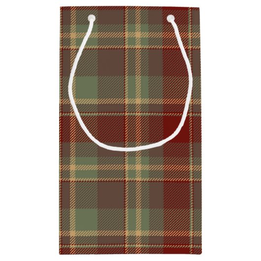Petit Sac Cadeau Brick rouge Tartan de Noël ID1141A (Dos)