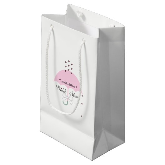 Petit Sac Cadeau BRIDE & CO Sprinkle Love Pink & White ShowParty (Devant Angle)
