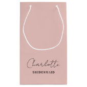 Petit Sac Cadeau Bridesmaid | Mini-Script Rose Gold (Dos)